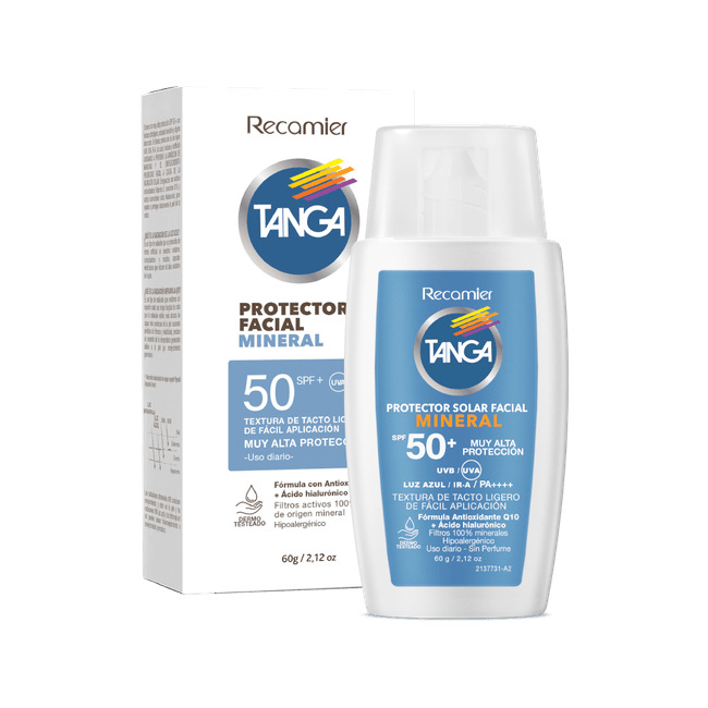 Prot facial mineral. TANGA SPF50+ x60gr
